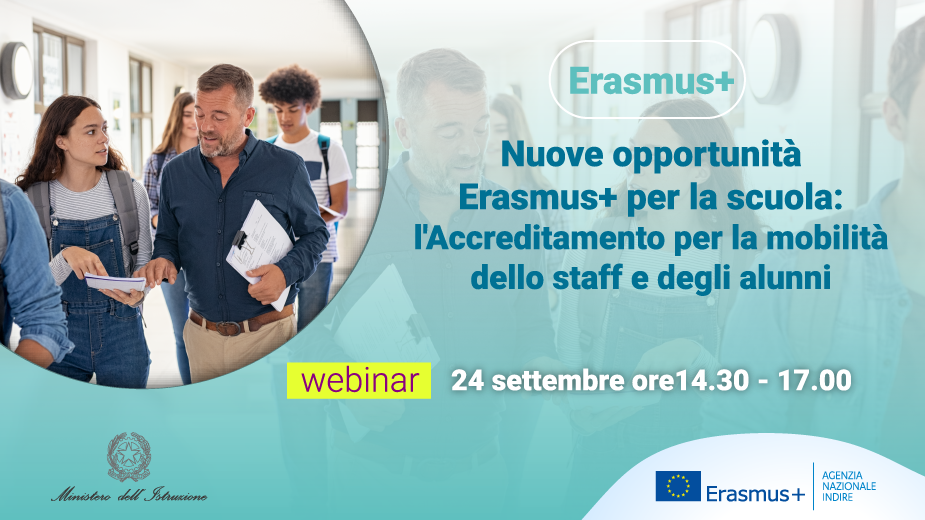 Evento Erasmus+ Webinar 24 settembre ore 14.00 su Accreditamento scuola