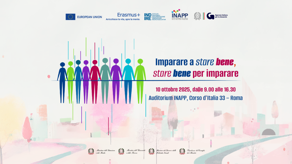 grafica evento inclusione con figure colorate che si tengono per mano